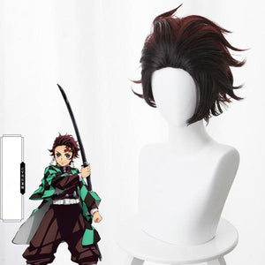 Demon Slayer: Kamado Tanjirou Kimetsu no Yaiba Cosplay Perücke