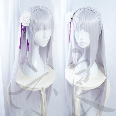 Re: Zero Life in a Different World from Zero Emilia Perücke Cosplay Perücke Version B