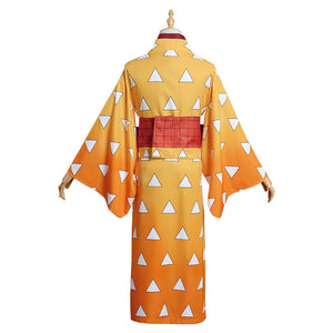 Demon Slayer Agatsuma Zenitsu Cosplay Kostüm Outfits Halloween Karneval Kimono