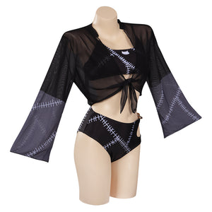 Catwoman Badeanzug Erwachsene Damen Sommer 3tlg. Bademode