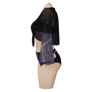 Catwoman Badeanzug Erwachsene Damen Sommer 3tlg. Bademode