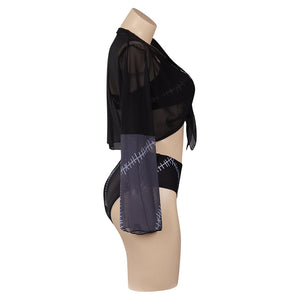 Catwoman Badeanzug Erwachsene Damen Sommer 3tlg. Bademode
