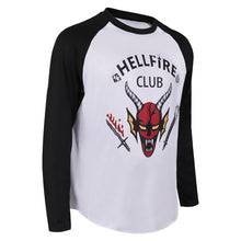 Laden Sie das Bild in den Galerie-Viewer, Stranger Things 4 (2022) Hellfire Club Langarm Top Halloween Karneval T-Shirt