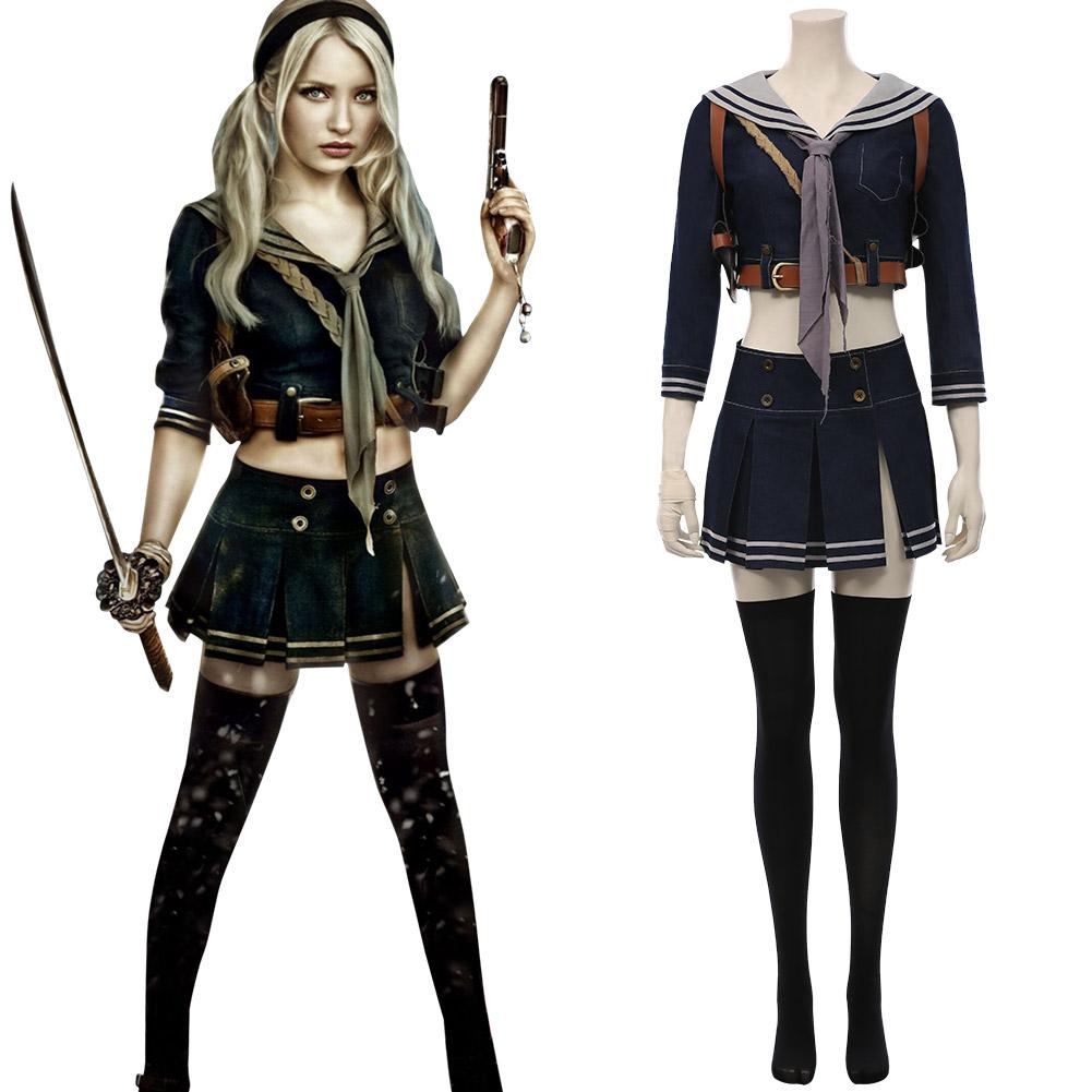 Sucker Punch Babydoll Emily Browning Cosplay Kostüm Halloween Karneval Kostüm Set