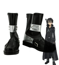 Laden Sie das Bild in den Galerie-Viewer, SAO Sword Art Online Anime Kirigaya Kazuto Cosplay Kirito Schuhe Stiefel Schwarz