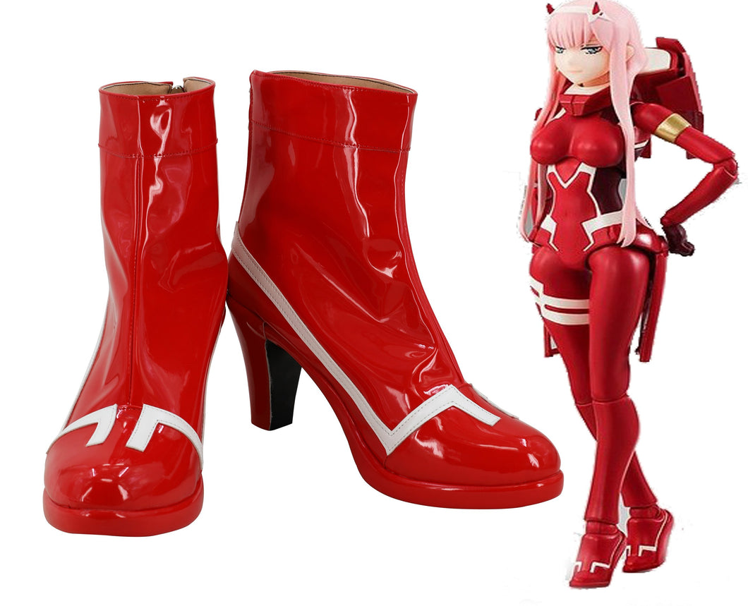 DARLING in the FRANXX DFXX 002 Zero Two Rot Schuhe Cosplay Schuhe Stiefel für Kämpfanzug