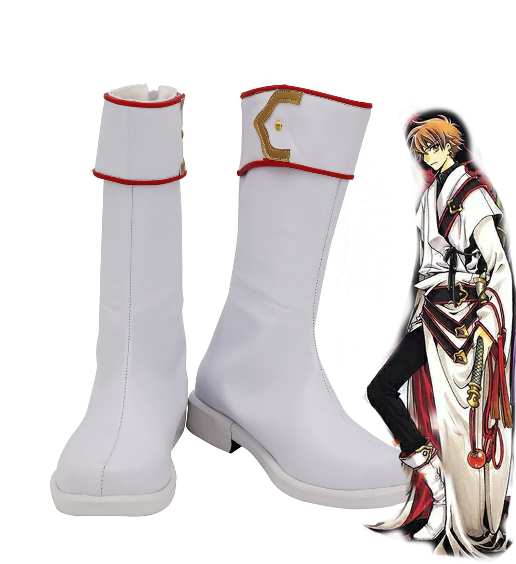 CCS Card Captor Sakura Shaoran Li Stiefel Cosplay Schuhe Weiß