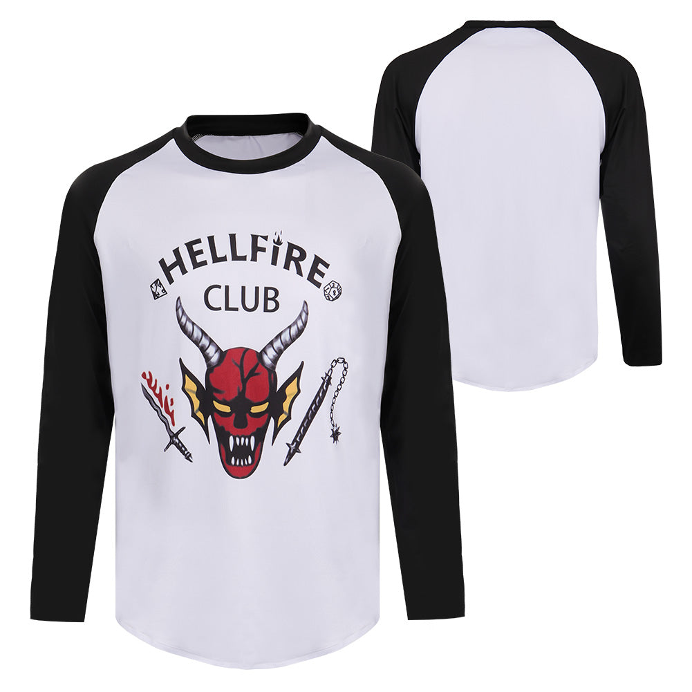 Stranger Things 4 (2022) Hellfire Club Langarm Top Halloween Karneval T-Shirt