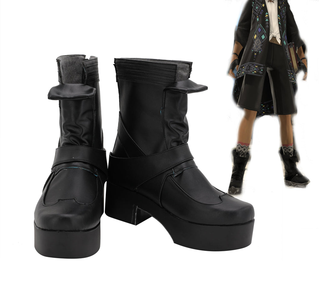 FINAL FANTASY XIV FF14 Schuhe Cosplay Schuhe Schwarz