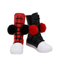 Laden Sie das Bild in den Galerie-Viewer, Batman Harley Quinn Stiefel Cosplay Schuhe Stiefel ROT SCHWARZ