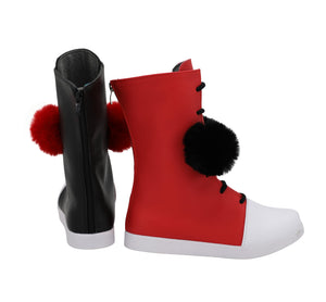Batman Harley Quinn Stiefel Cosplay Schuhe Stiefel ROT SCHWARZ