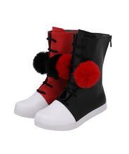 Laden Sie das Bild in den Galerie-Viewer, Batman Harley Quinn Stiefel Cosplay Schuhe Stiefel ROT SCHWARZ