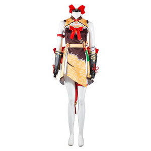 Genshin Impact Xiangling Kostüme Cosplay Halloween Karneval Outfits