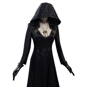 Resident Evil Village Bela Dimitrescu Schwarz Kleid Cosplay Kostüm Vampire Kleid