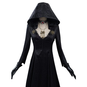 Resident Evil Village Bela Dimitrescu Schwarz Kleid Cosplay Kostüm Vampire Kleid