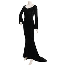 Laden Sie das Bild in den Galerie-Viewer, Wednesday Morticia Addams Cosplay Kostüm Outfits Halloween Karneval Kleid