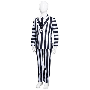 Kinder Beetlejuice Cosplay Kostüm Stripped Halloween Karneval Anzug