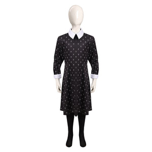 Kinder Wednesday (2022) The Addams Family Cosplay Wednesday Kostüm Halloween Karneval Kleid