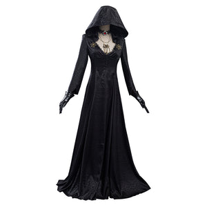 Resident Evil Village Bela Dimitrescu Schwarz Kleid Cosplay Kostüm Vampire Kleid