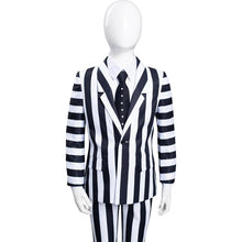 Laden Sie das Bild in den Galerie-Viewer, Kinder Beetlejuice Cosplay Kostüm Stripped Halloween Karneval Anzug