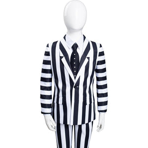 Kinder Beetlejuice Cosplay Kostüm Stripped Halloween Karneval Anzug