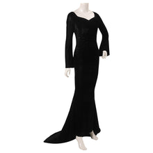 Laden Sie das Bild in den Galerie-Viewer, Wednesday Morticia Addams Cosplay Kostüm Outfits Halloween Karneval Kleid