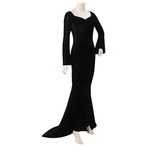 Wednesday Morticia Addams Cosplay Kostüm Outfits Halloween Karneval Kleid