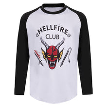 Laden Sie das Bild in den Galerie-Viewer, Stranger Things 4 (2022) Hellfire Club Langarm Top Halloween Karneval T-Shirt