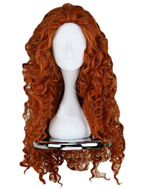 Brave Merida – Legende der Highlands Merida Orange Lockige Perücke Cosplay Wärmeformbeständig