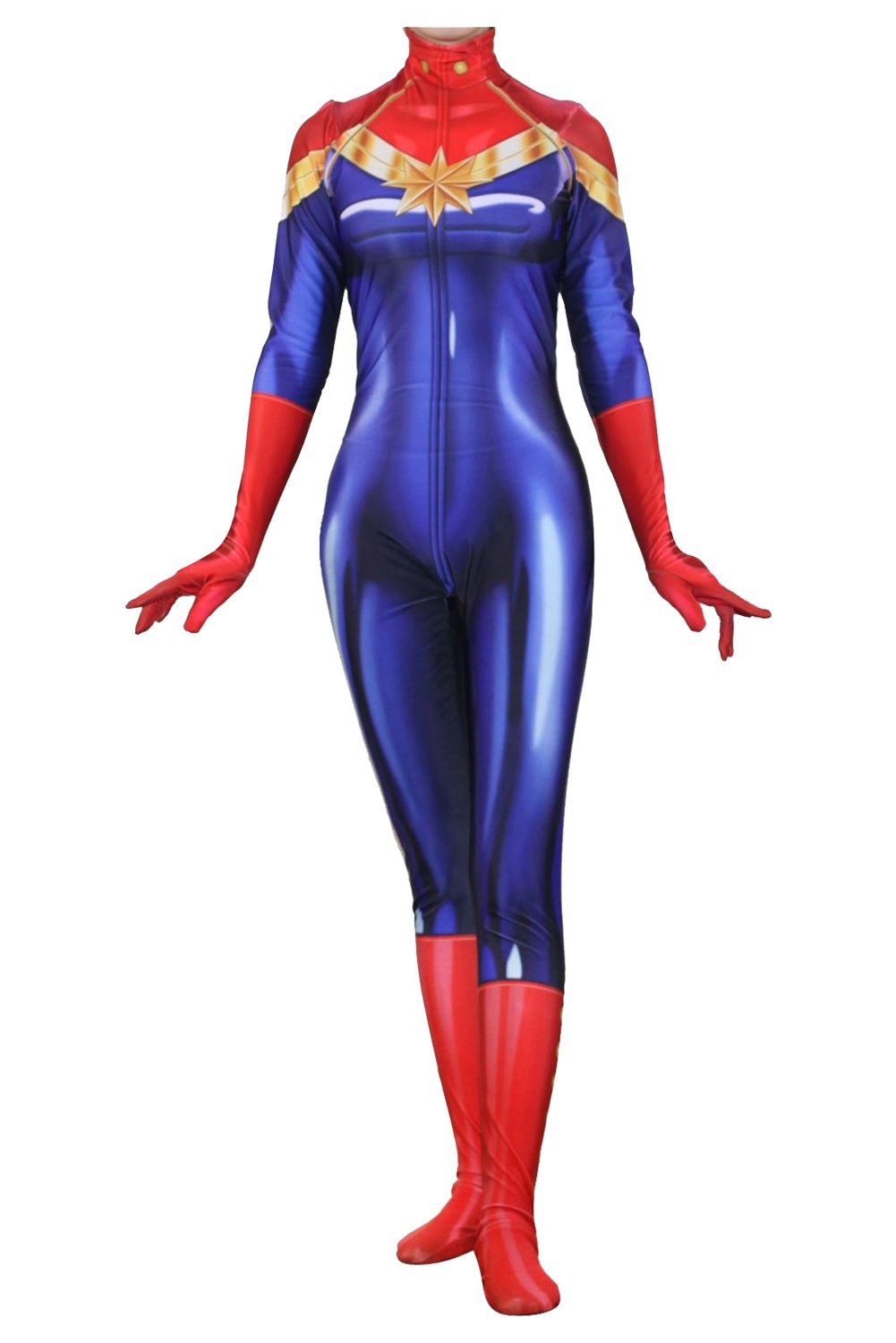 Captain Marvel Superhero Carol Danvers Jumpsuit Cosplay Kostüm