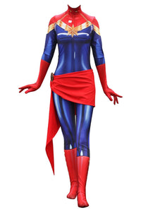 Captain Marvel Superhero Carol Danvers Jumpsuit Cosplay Kostüm