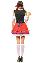 Laden Sie das Bild in den Galerie-Viewer, Damen Dirndl Trachtenkleid für Oktoberfest Karneval Kostüm Erwachsene Rot