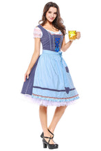 Laden Sie das Bild in den Galerie-Viewer, Damen Dirndl Trachtenkleid mit Schürze für Oktoberfest Karneval Kostüm M-XXXL