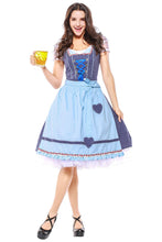 Laden Sie das Bild in den Galerie-Viewer, Damen Dirndl Trachtenkleid mit Schürze für Oktoberfest Karneval Kostüm M-XXXL