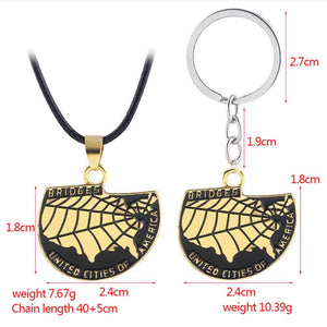 Death Stranding Necklace Schlüsselanhänger Halskette American Map Keychains Halskette
