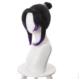 Demon Slayer Kimetsu no Yaiba Kochou Shinobu Perücke Schwarz Lila Cosplay Perücke