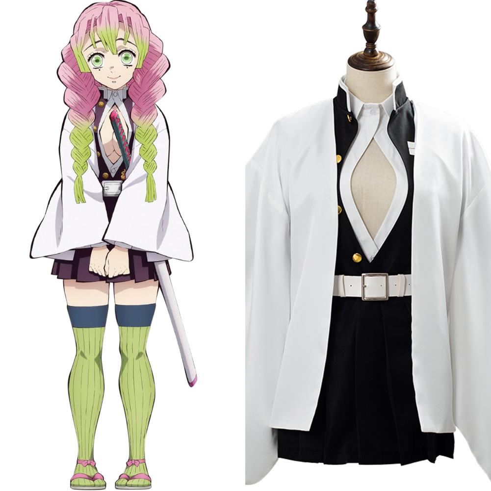 Demon Slayer Kimetsu no Yaiba Mitsuri Kanroji Kostüm Cosplay Kostüm Set