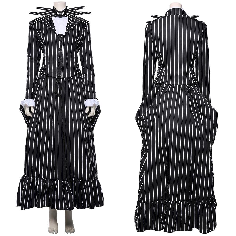 Der Albtraum vor Weihnachten The Nightmare Before Christmas Jack Skellington Damen Kleid Cosplay Kostüm für Damen