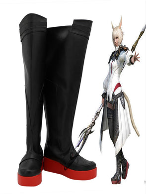 FF14 Y'shtola Rhul Stiefel Cosplay Schuhe Schwarz