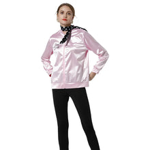 Laden Sie das Bild in den Galerie-Viewer, Grease Jacke Damen Pink Lady Jacke 50er Jahre Kostüm Rock Roll Lady mit Schal