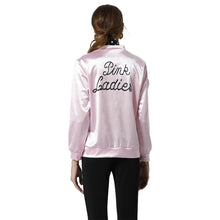 Laden Sie das Bild in den Galerie-Viewer, Grease Jacke Damen Pink Lady Jacke 50er Jahre Kostüm Rock Roll Lady mit Schal