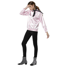 Laden Sie das Bild in den Galerie-Viewer, Grease Jacke Damen Pink Lady Jacke 50er Jahre Kostüm Rock Roll Lady mit Schal