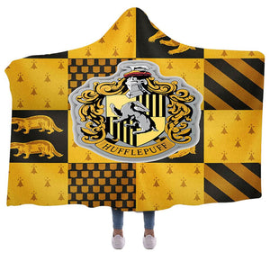 Harry Potter Gryffindor HUFFLEPUFF Flausch Decke Hogwarts Wappen 150*200CM schwarz gelb
