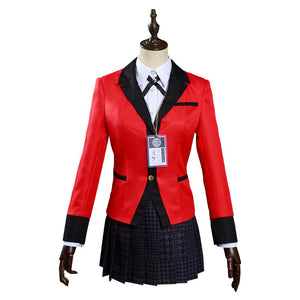 Kakegurui Compulsive Gambler Yumeko Jabami Hyakkaou Schulunifom Cosplay Kostüm Set