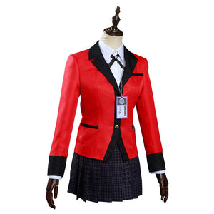 Kakegurui Compulsive Gambler Yumeko Jabami Hyakkaou Schulunifom Cosplay Kostüm Set