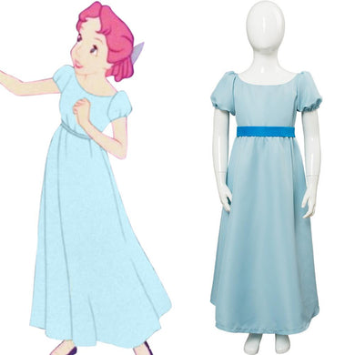 Nimmerland Peter Pan Wendy Darling Kleid Cosplay Kostüm Blau für Kinder