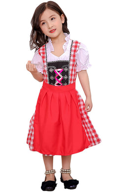 Oktoberfest Dirndl Damen Trachtenkleid Cosplay Kostüm für Kinder