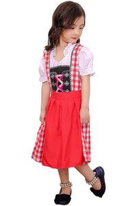 Oktoberfest Dirndl Damen Trachtenkleid Cosplay Kostüm für Kinder