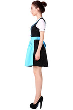 Laden Sie das Bild in den Galerie-Viewer, Oktoberfest Dirndl Damen Trachtenkleid mit Schürze Cosplay Kostüm Blau Rot