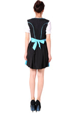 Laden Sie das Bild in den Galerie-Viewer, Oktoberfest Dirndl Damen Trachtenkleid mit Schürze Cosplay Kostüm Blau Rot